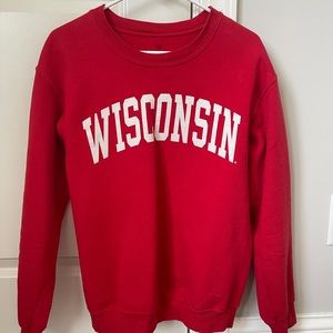 Red Wisconsin Crewneck